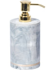Introducing the exquisite SV Casa Toro Collection; a stunning marble soap dispenser with a touch of elegance, now featuring a sleek brass handle.