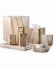 Onyx bathroom accessory set on a white background
